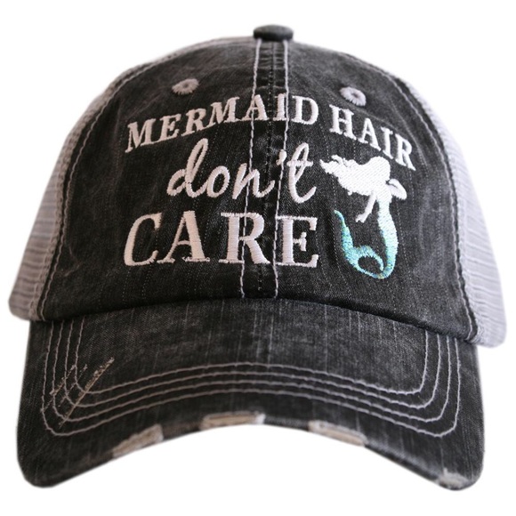 "Mermaid Hair Don’t Care" Embroidered Cap - Picture 4 of 8